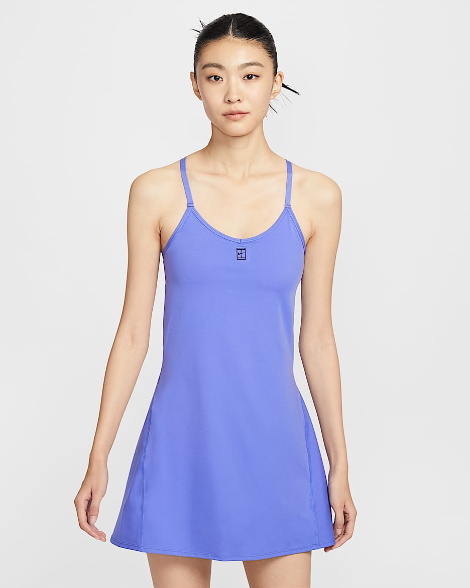 NikeCourt Advantage Dri-FIT 女子速干网球连衣裙 - 宝石蓝/黑