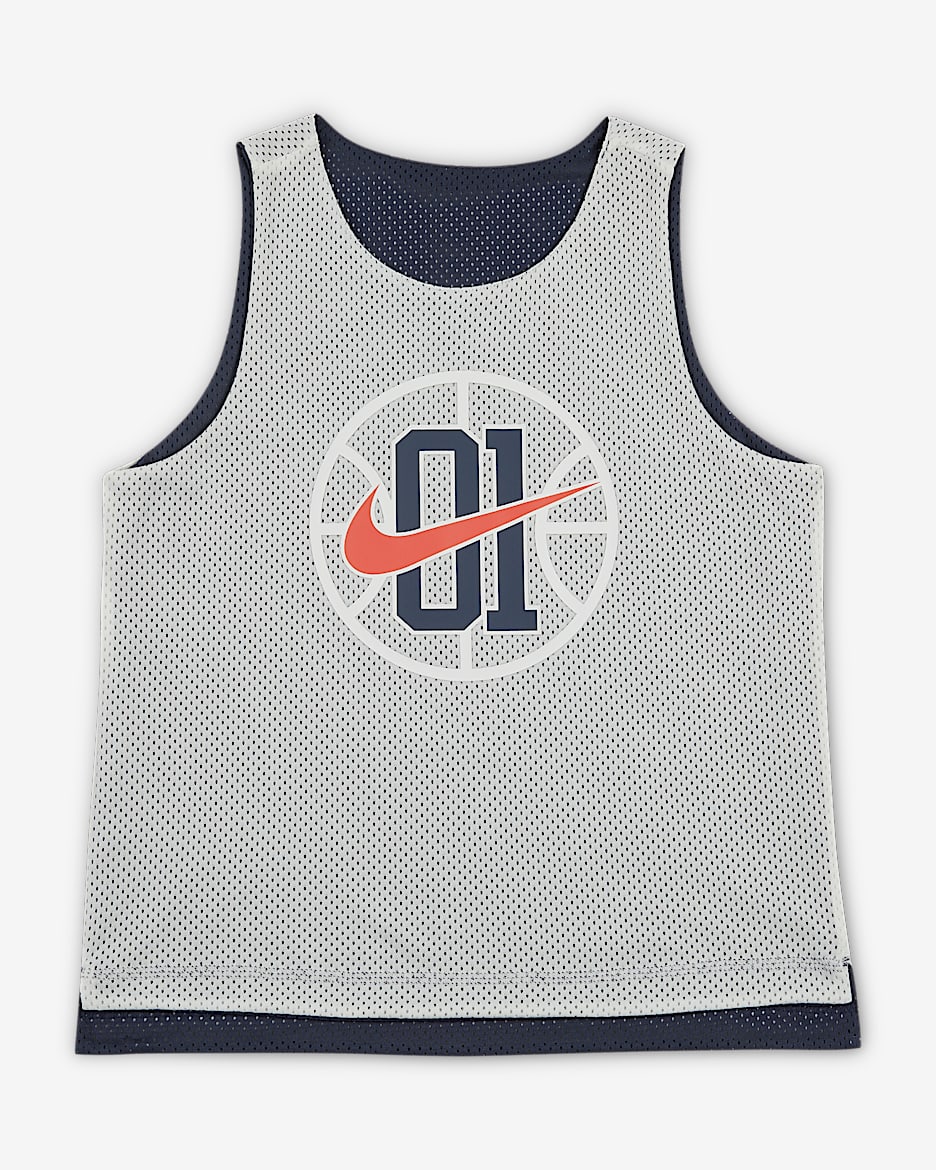 Nike "CHBL" 耐高篮球系列 Dri-FIT 幼童速干双面穿背心 - 帆白