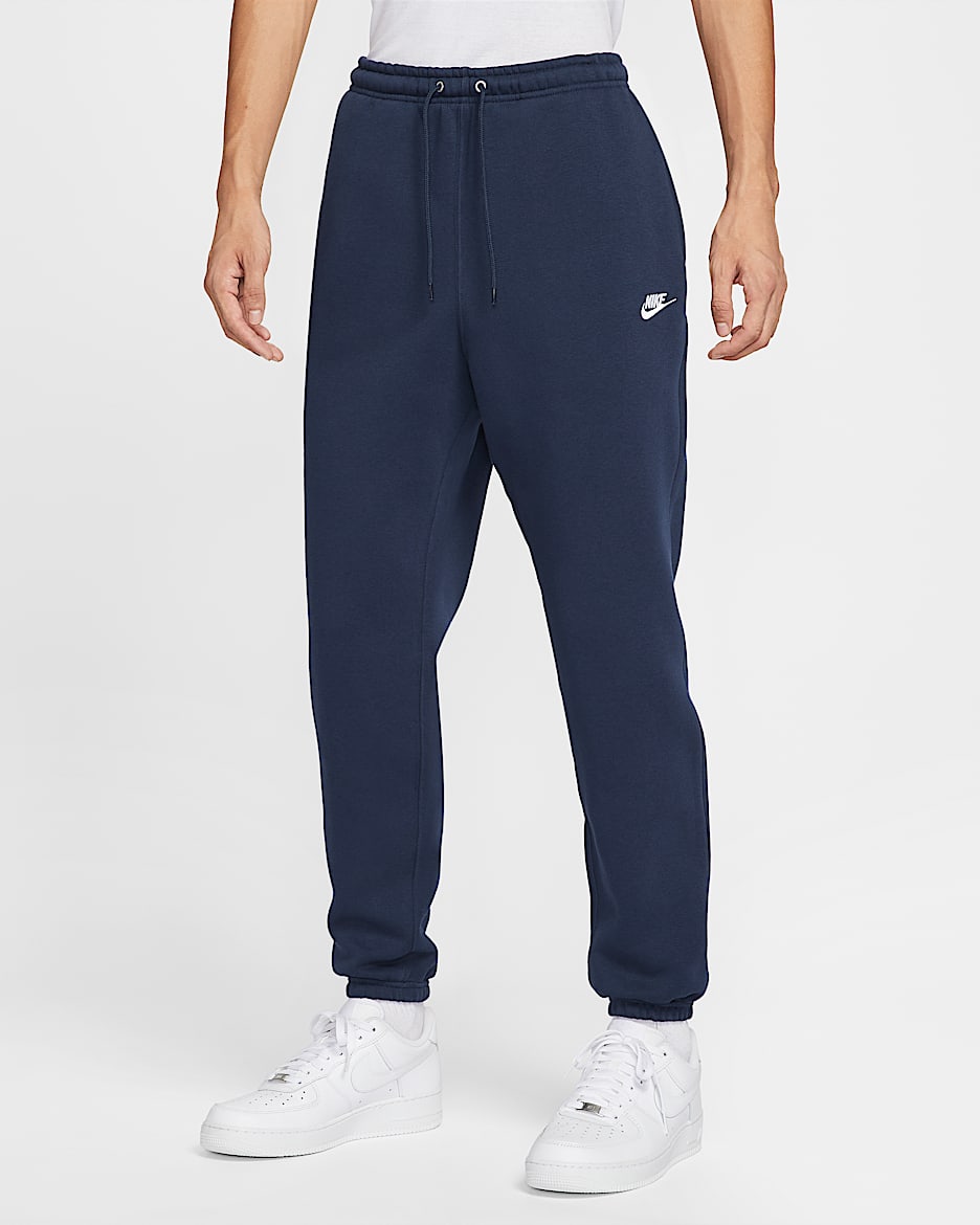 Nike Club 男子收口加绒长裤 - 黑曜石色/黑曜石色/白色