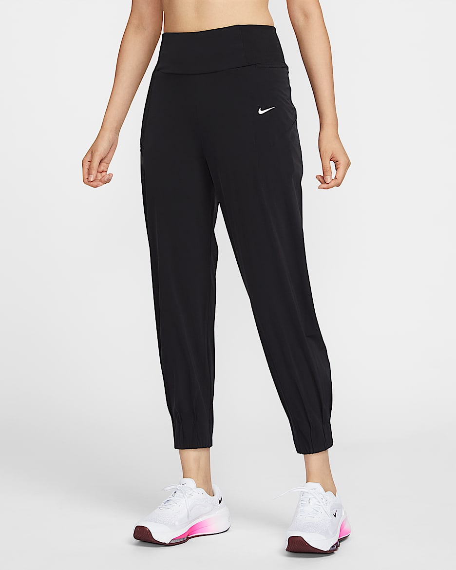 Nike Dri-FIT 女子透气速干高腰九分裤 - 黑