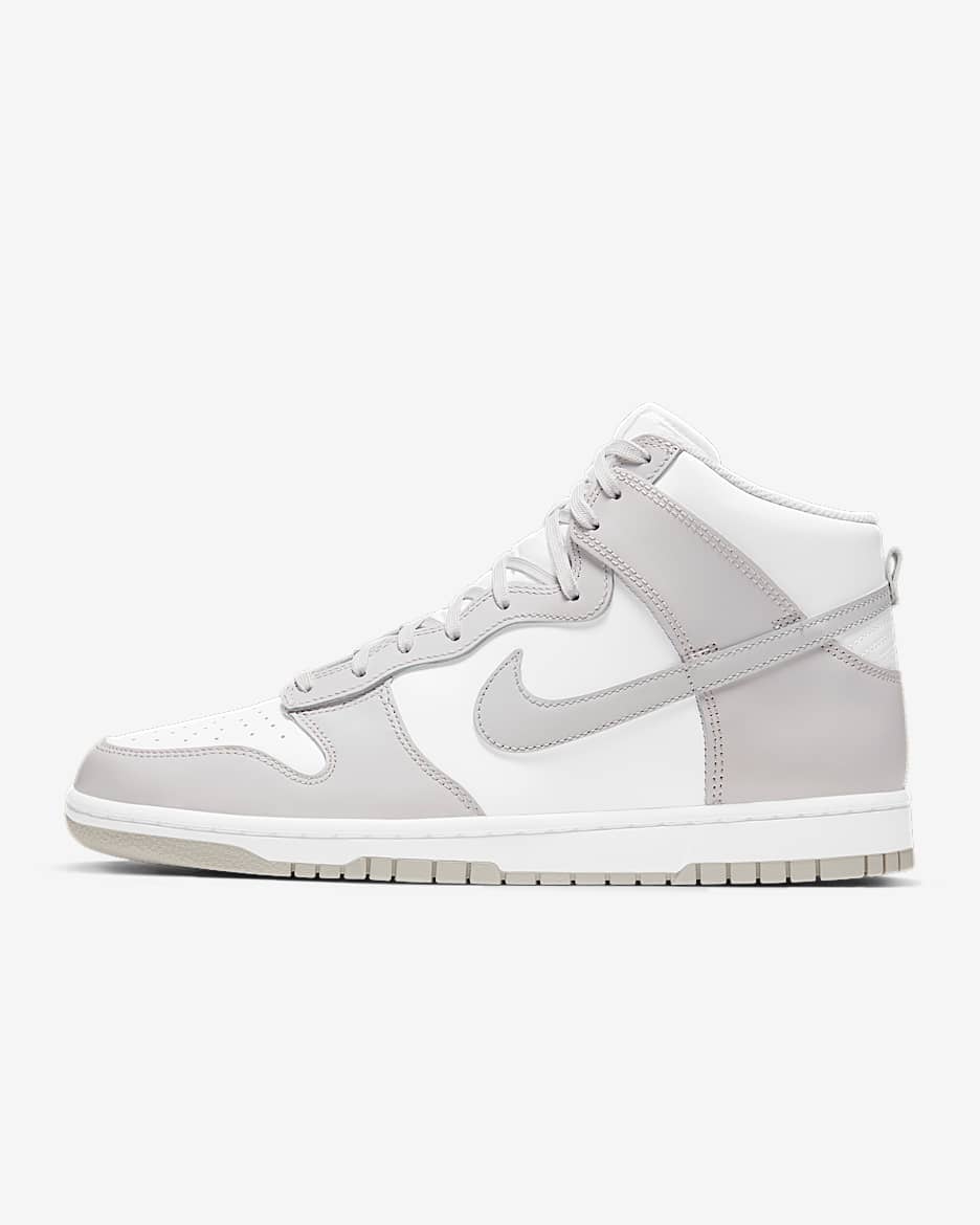 Nike Dunk High Retro 男子运动鞋高帮复古板鞋 - 白色/白色/苍野灰