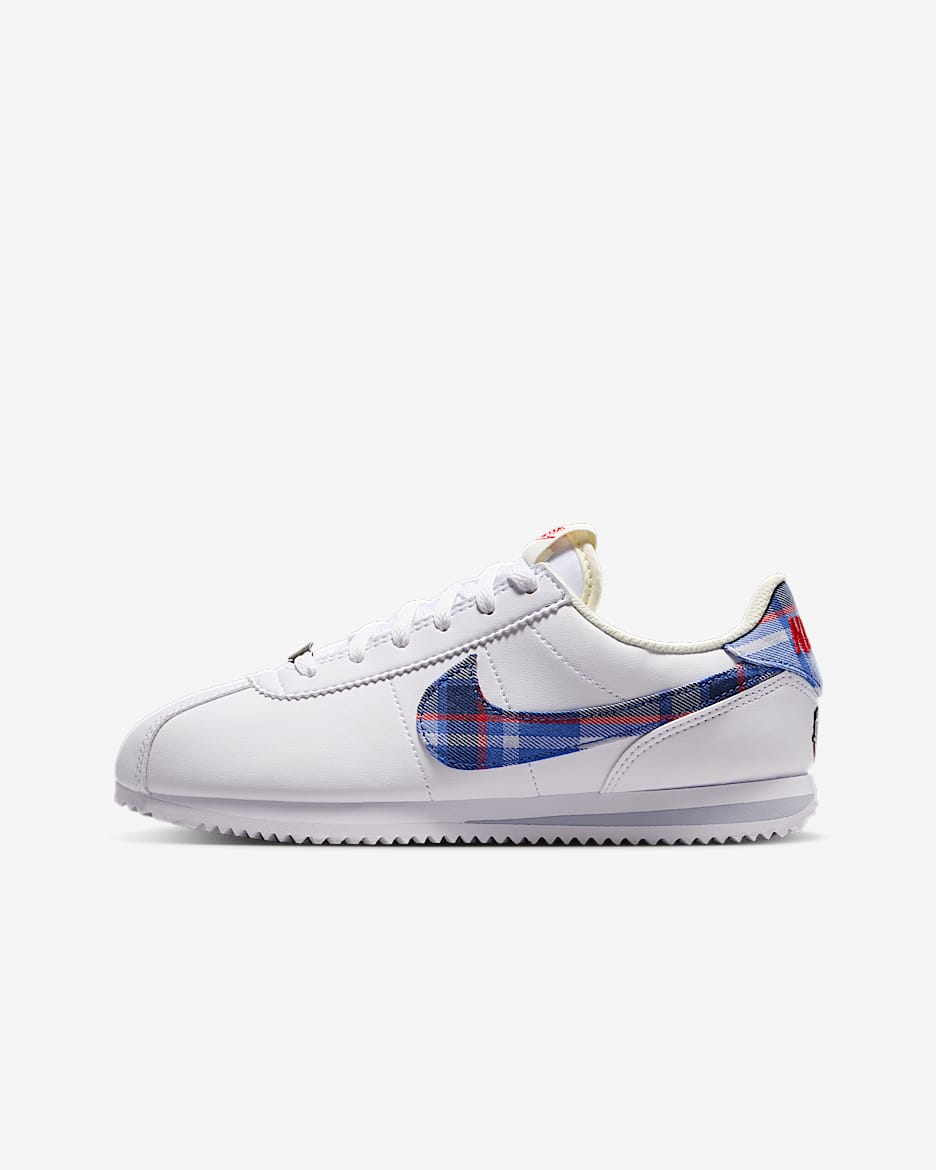 Nike Cortez 大童运动鞋 - 白色/白色/彗星蓝/多色