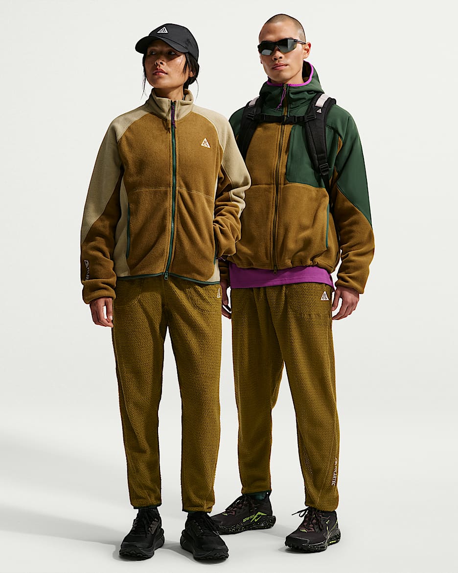Nike ACG 男子加绒九分裤 - 高射炮橄榄绿/冷杉绿/荧光冰黄/山峰白