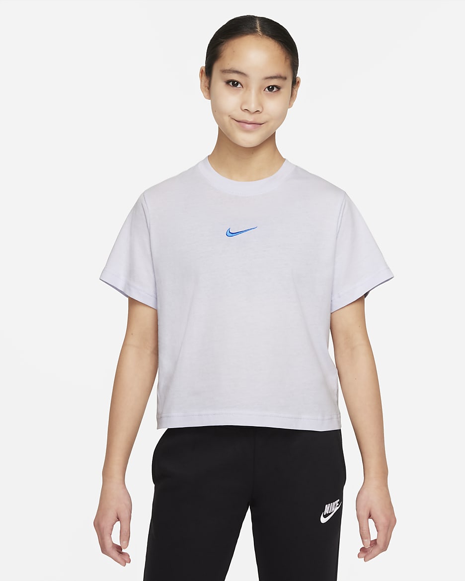 Nike Sportswear 大童（女孩）宽松版型T恤 - 足球灰