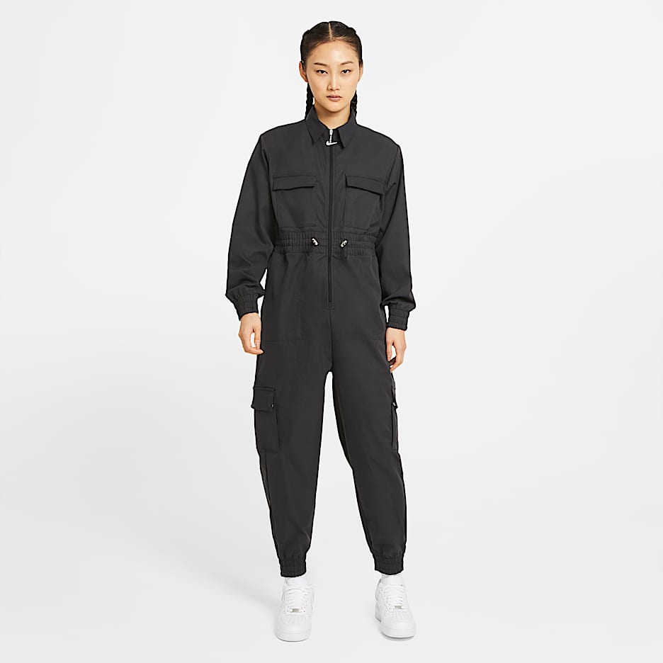 Nike Sportswear Swoosh Utility 女子连体衣 - 黑/白色
