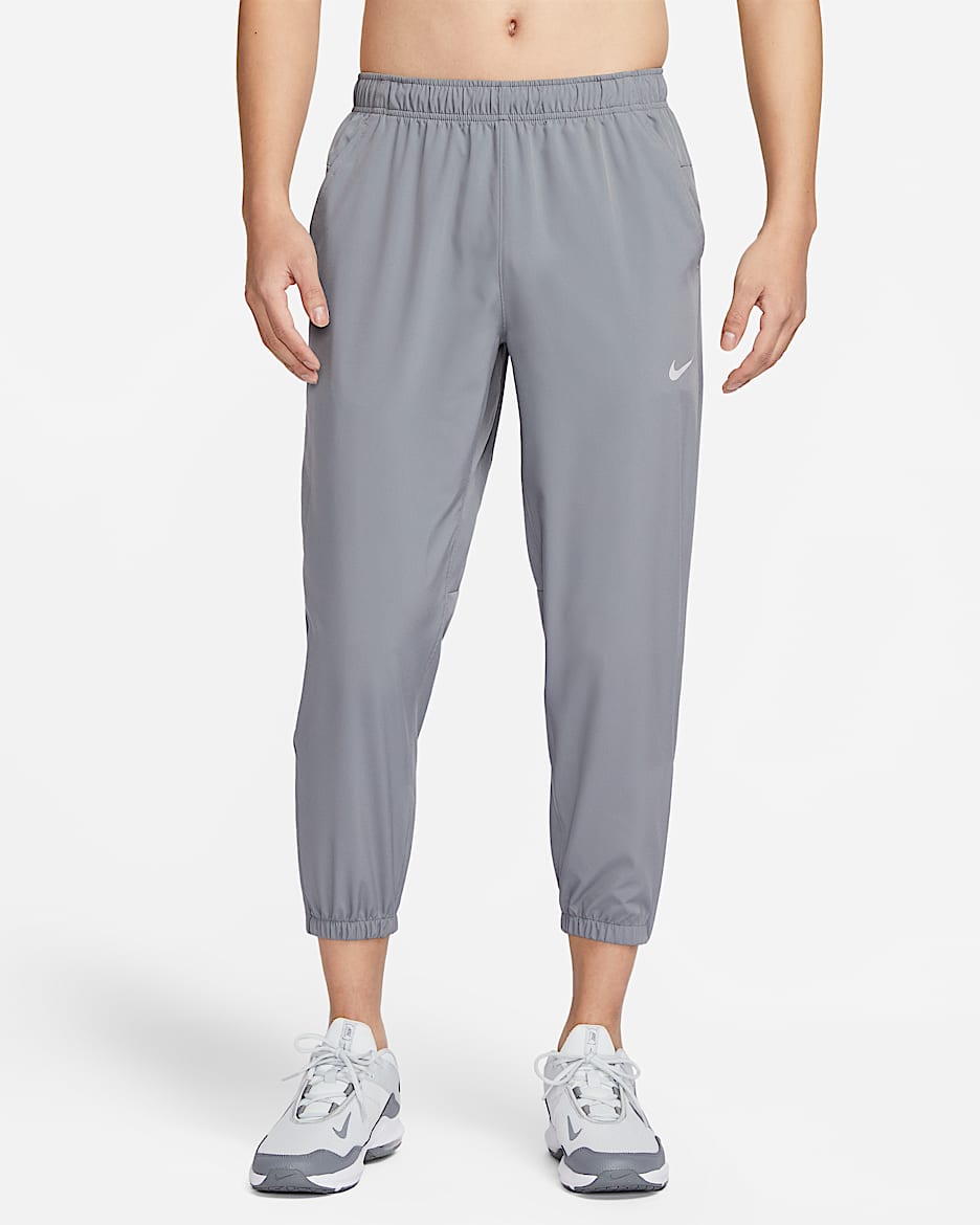 Nike Form Dri-FIT 男子透气速干锥形剪裁百搭长裤 - 烟灰/黑