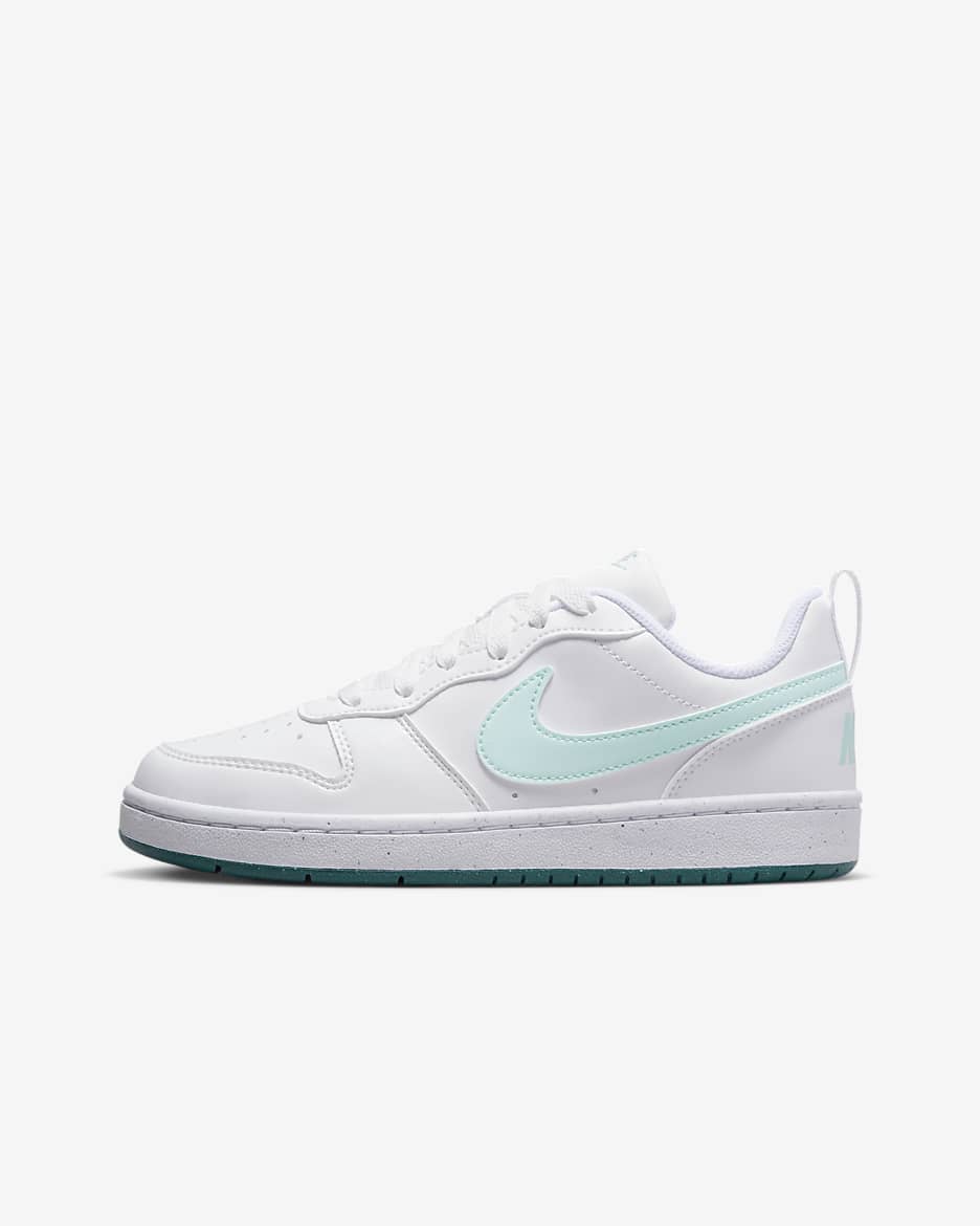 Nike Court Borough Low Recraft 耐克酷菠萝大童运动鞋 - 白色/晶洞水鸭青/冰翡翠绿