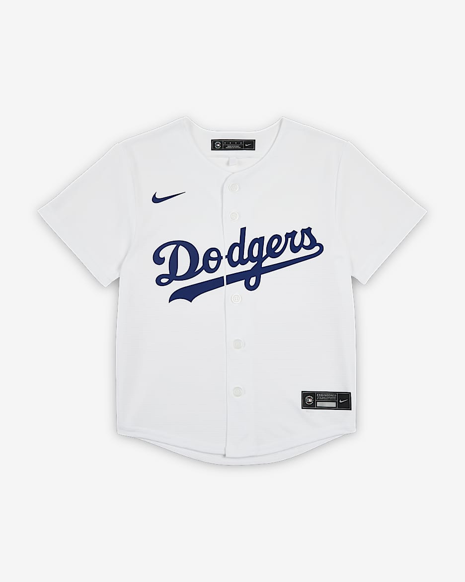 洛杉矶道奇队主场 Nike MLB Jersey 幼童球衣 - 白色