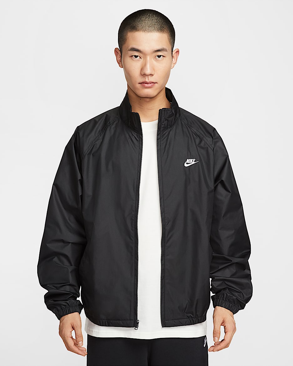 Nike Sportswear Club Roscoe 男子全长拉链开襟夹克 - 黑/白色