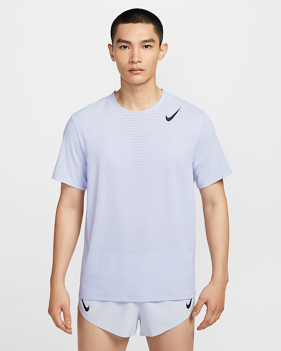 Nike AeroSwift Dri-FIT ADV 男子速干短袖跑步上衣 - 幻影/黑