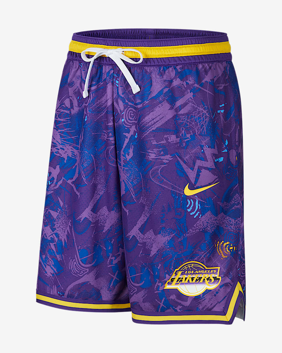 洛杉矶湖人队 Select Series Nike NBA 男子印花篮球短裤 - 全域紫/全域紫/阿马里洛黄