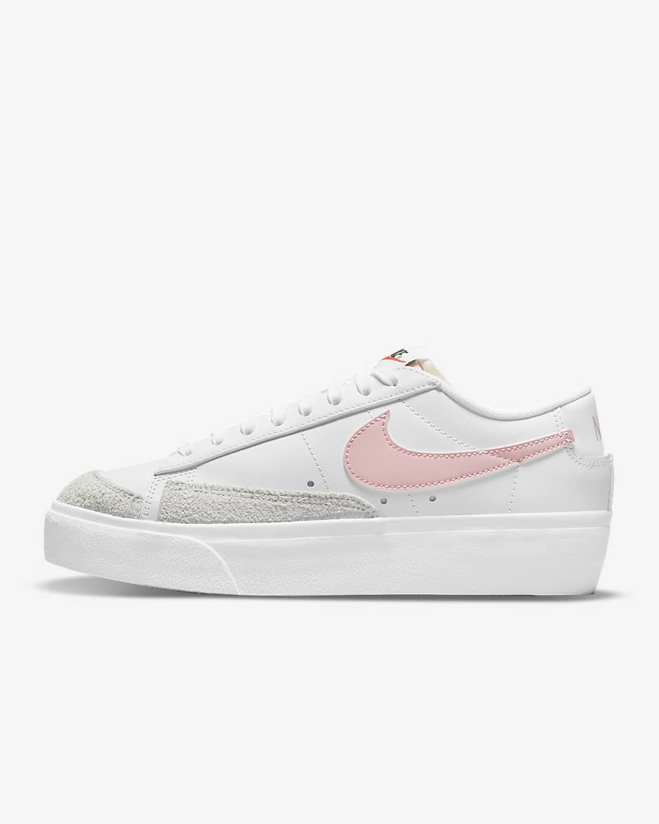 Nike Blazer Low Platform 女子厚底运动鞋 - 白色/山峰白/黑/釉粉
