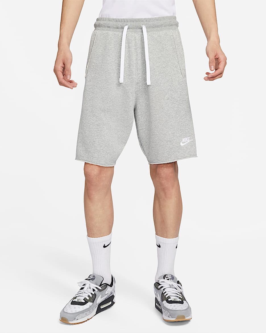 Nike Club Fleece Alumni 男子法式毛圈短裤 - 调色暗灰/白色/白色