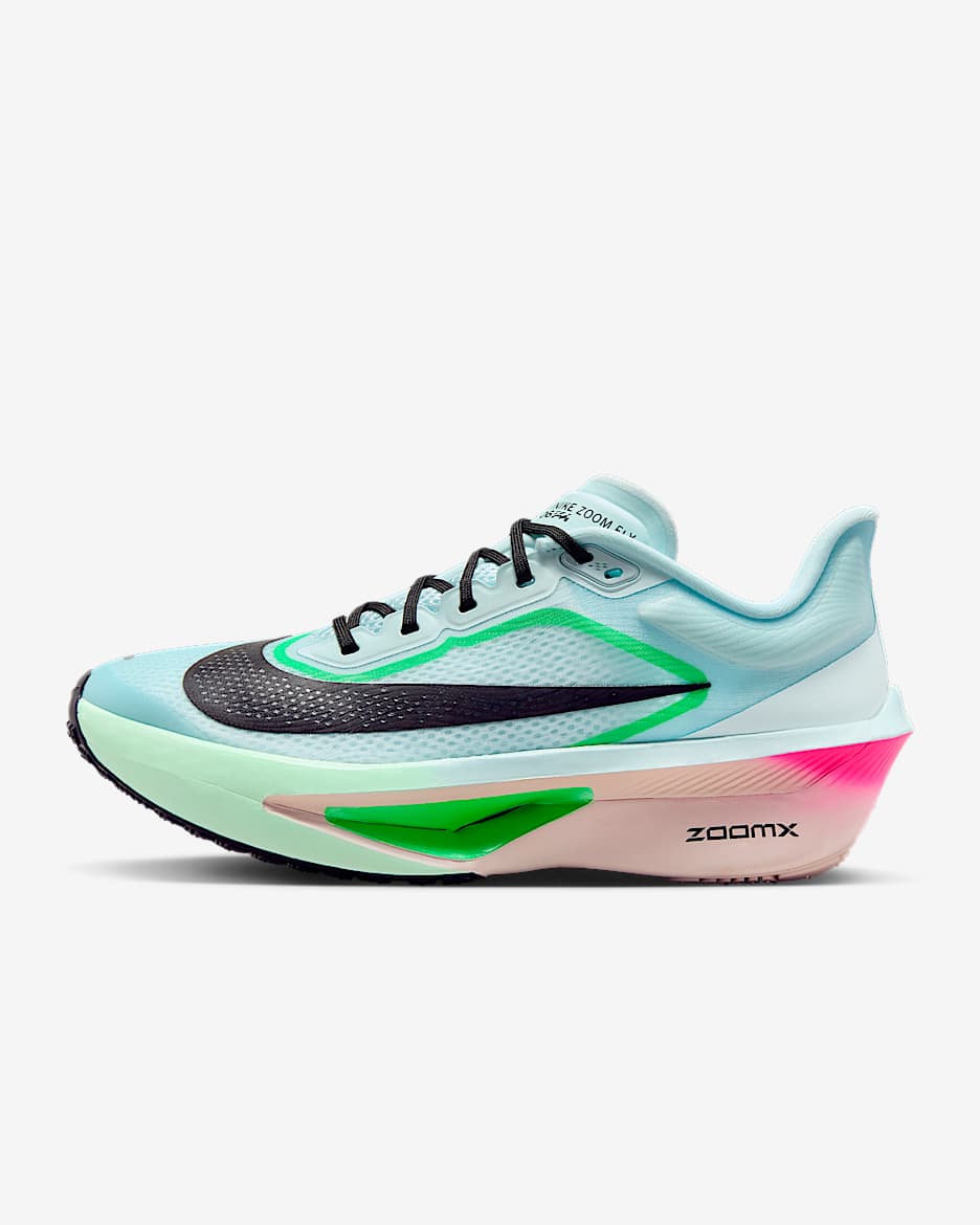 Nike Zoom Fly 6 女子公路竞速跑步鞋 - 冰河蓝/透明粉/惊喜绿/黑