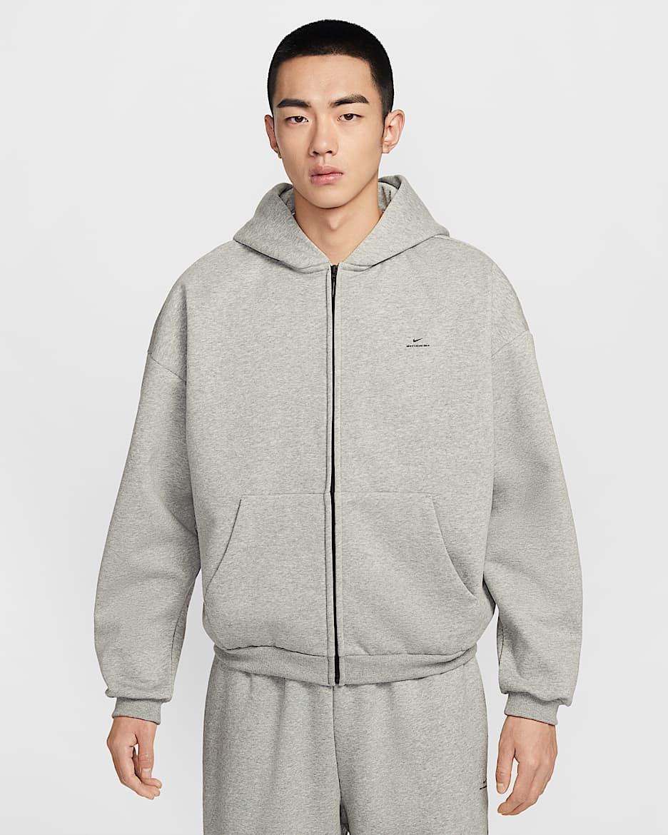 Nike Standard Issue Therma-FIT 耐克篮球小标系列男子全长拉链开襟加绒篮球连帽衫 - 调色暗灰/黑