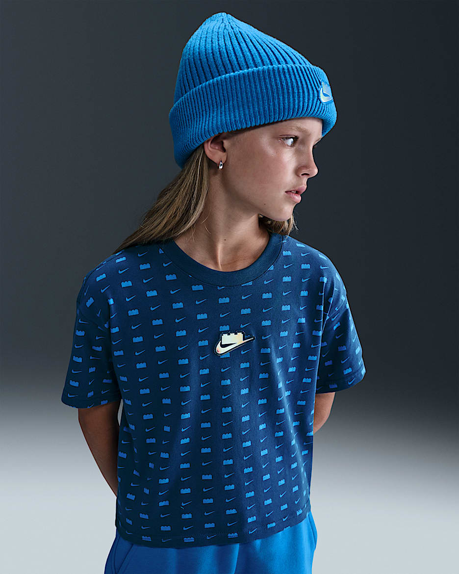 Nike x LEGO® Collection 大童短款T恤 - 勇气蓝