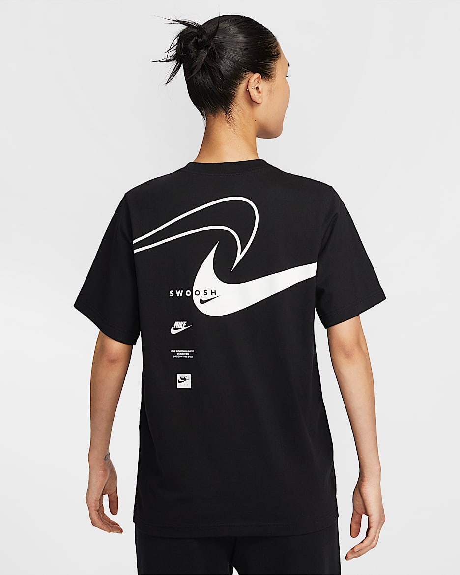 Nike Sportswear Club 女子纯棉短袖T恤 - 黑