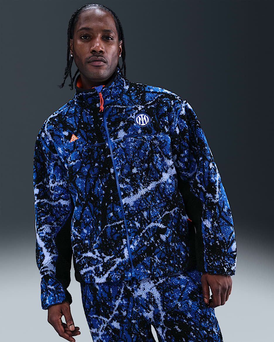 国际米兰足球俱乐部 x ACG "Canwell Glacier" SE Nike Therma-FIT ADV 男子仿羊羔绒足球夹克 - 白色/超蓝/安全橙/白色