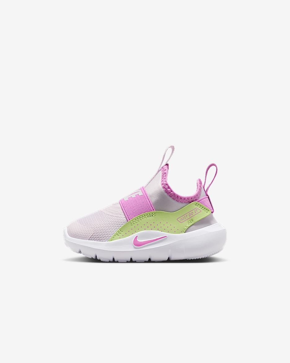 Nike Flex Runner 4 婴童一脚蹬运动鞋 - 浅紫罗兰/浅柠色/白色/浅品红