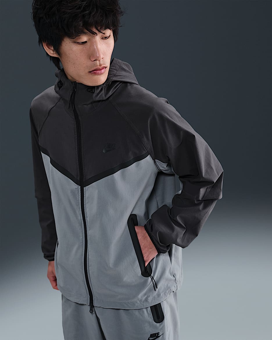 Nike Tech Windrunner 风行者系列男子梭织全长拉链开襟夹克防晒衣 - 冷灰/煤黑/黑