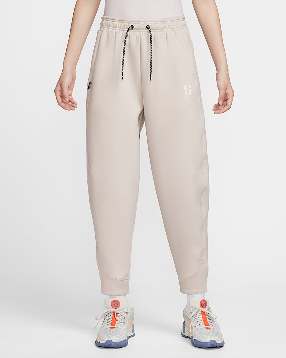 Sabrina Dri-FIT 萨布丽娜女子速干宽松篮球长裤 - 浅土褐/水洗珊瑚红/帆白