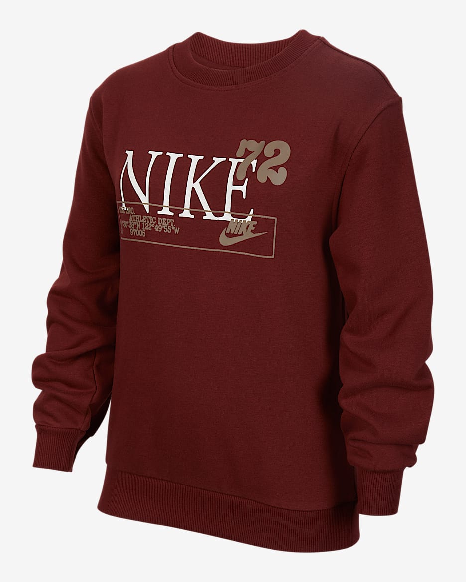 Nike Sportswear 大童圆领针织运动衫 - 暗队红