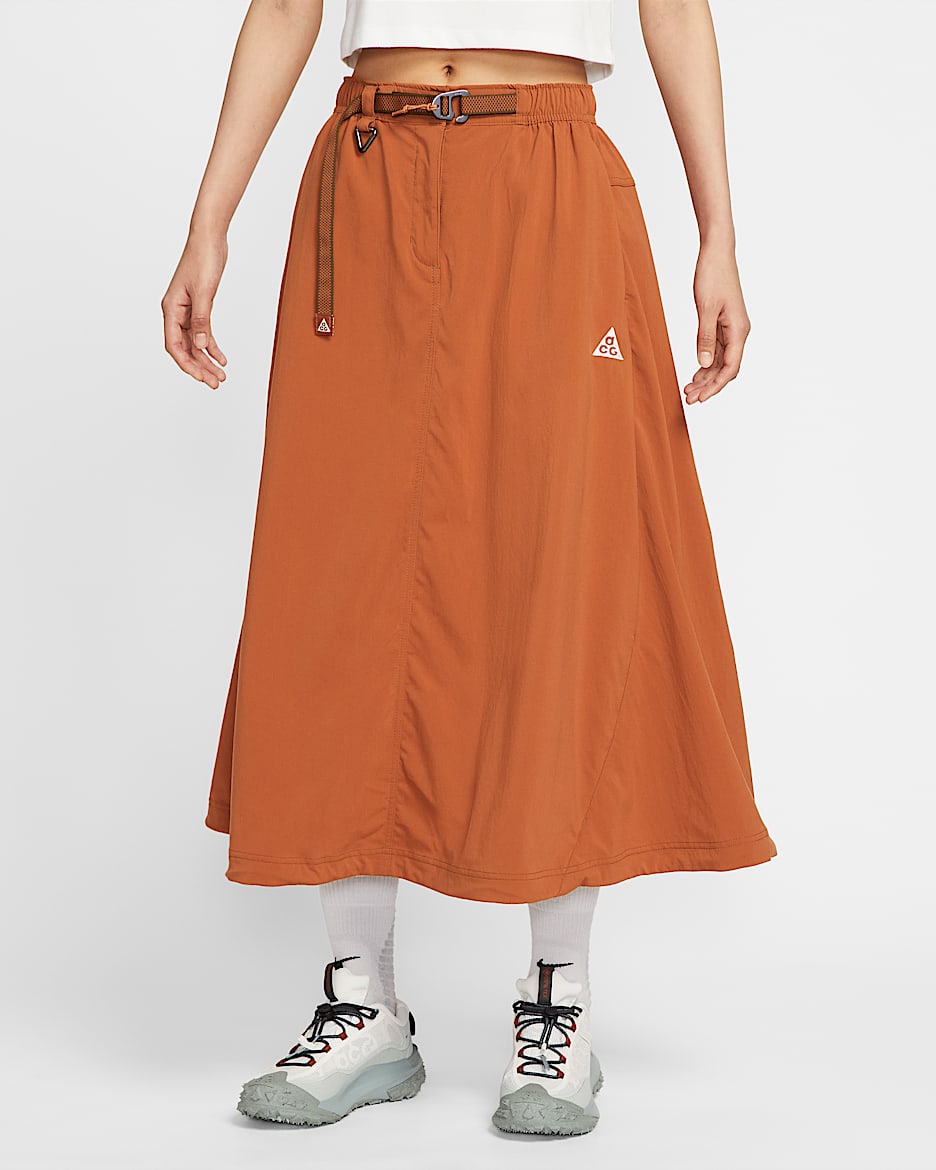Nike ACG "Smith Summit" 女子防晒拒水半身裙 - 暗赤褐/苔木棕色/马拉喀什橙/山峰白