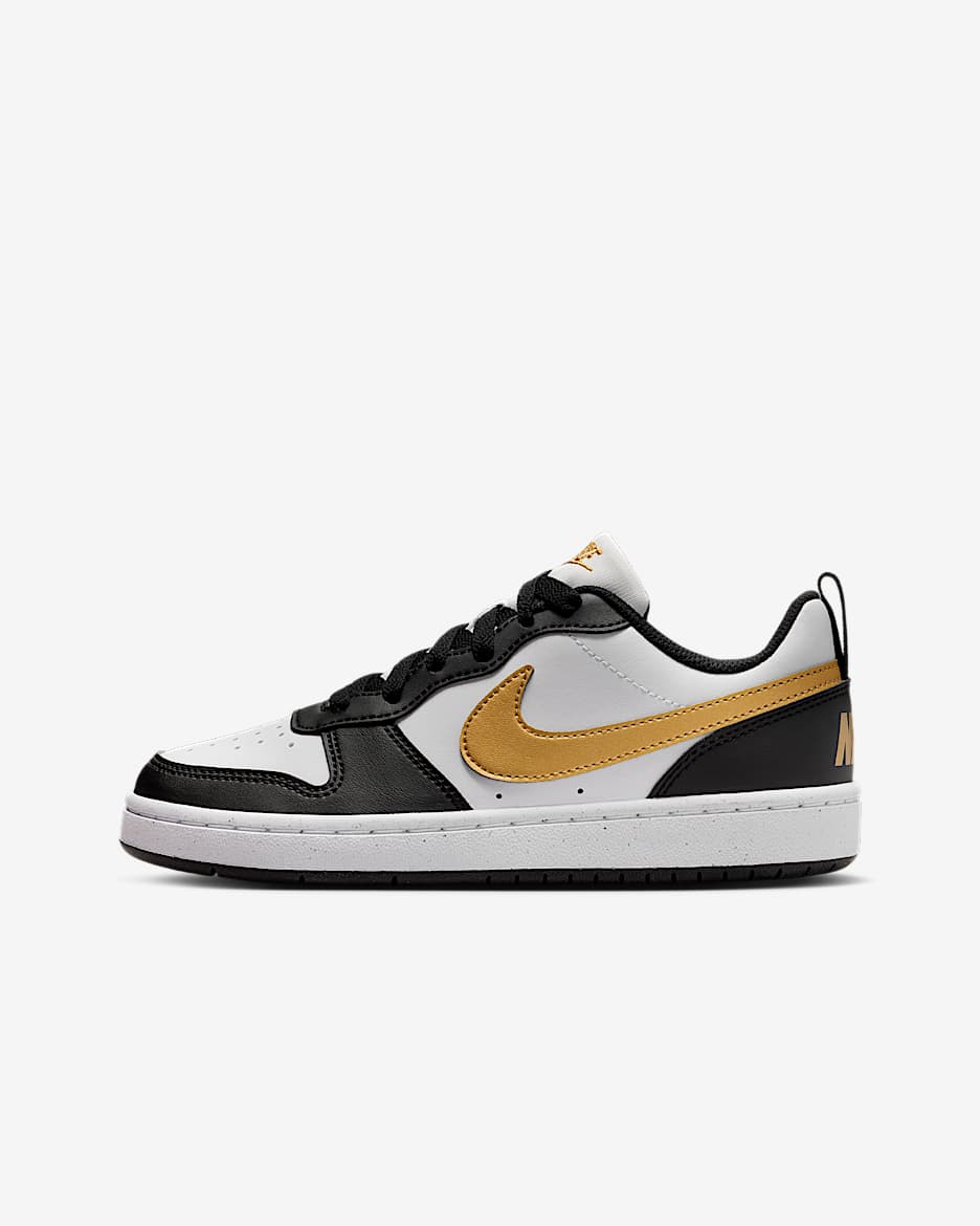 Nike Court Borough Low Recraft 耐克酷菠萝大童运动鞋 - 黑/黑/白色/金属色
