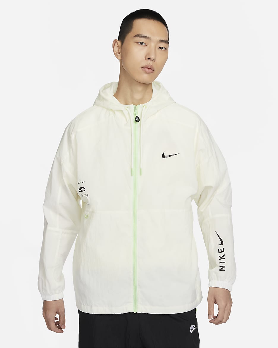 Nike Sportswear 男子连帽梭织夹克 - 帆白