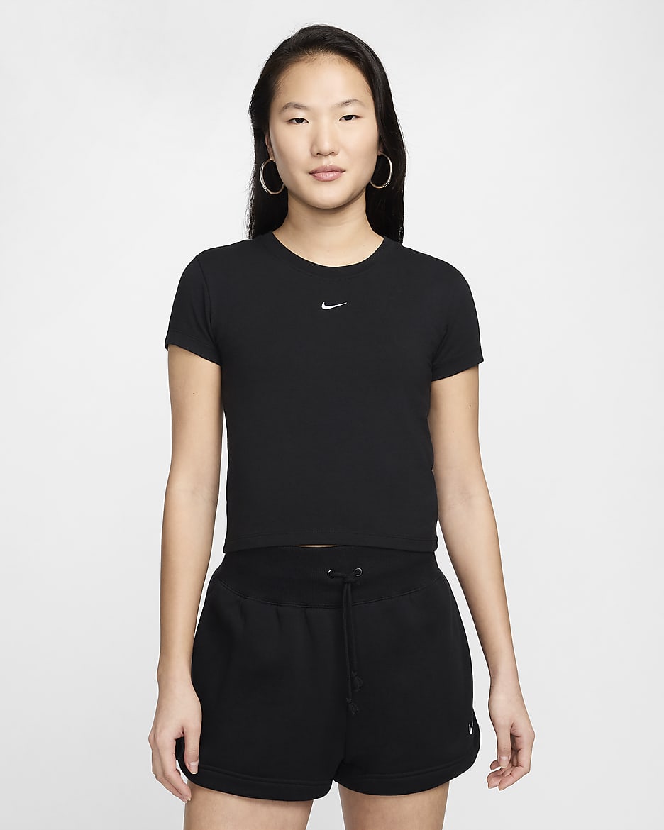 Nike Sportswear Chill Knit 女子T恤 - 黑/白色