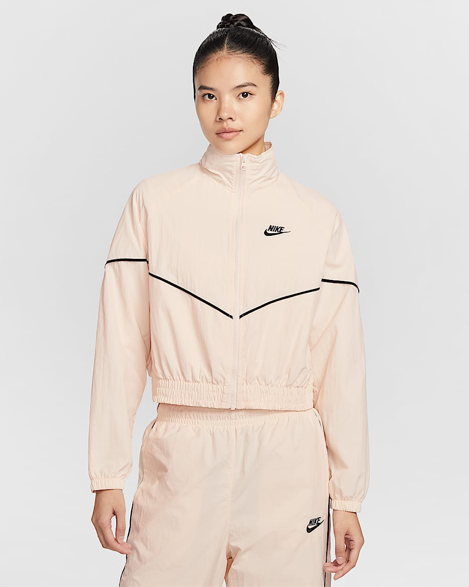 Nike Sportswear Windrunner 女子梭织夹克 - 粉白/黑/黑