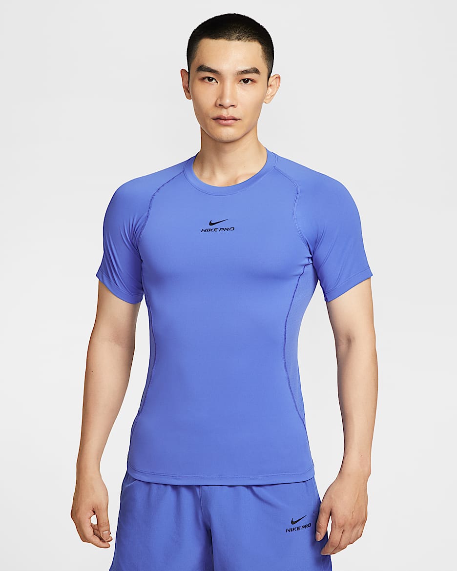 Nike Pro Training Dri-FIT 男子速干短袖训练上衣 - 彗星蓝/黑
