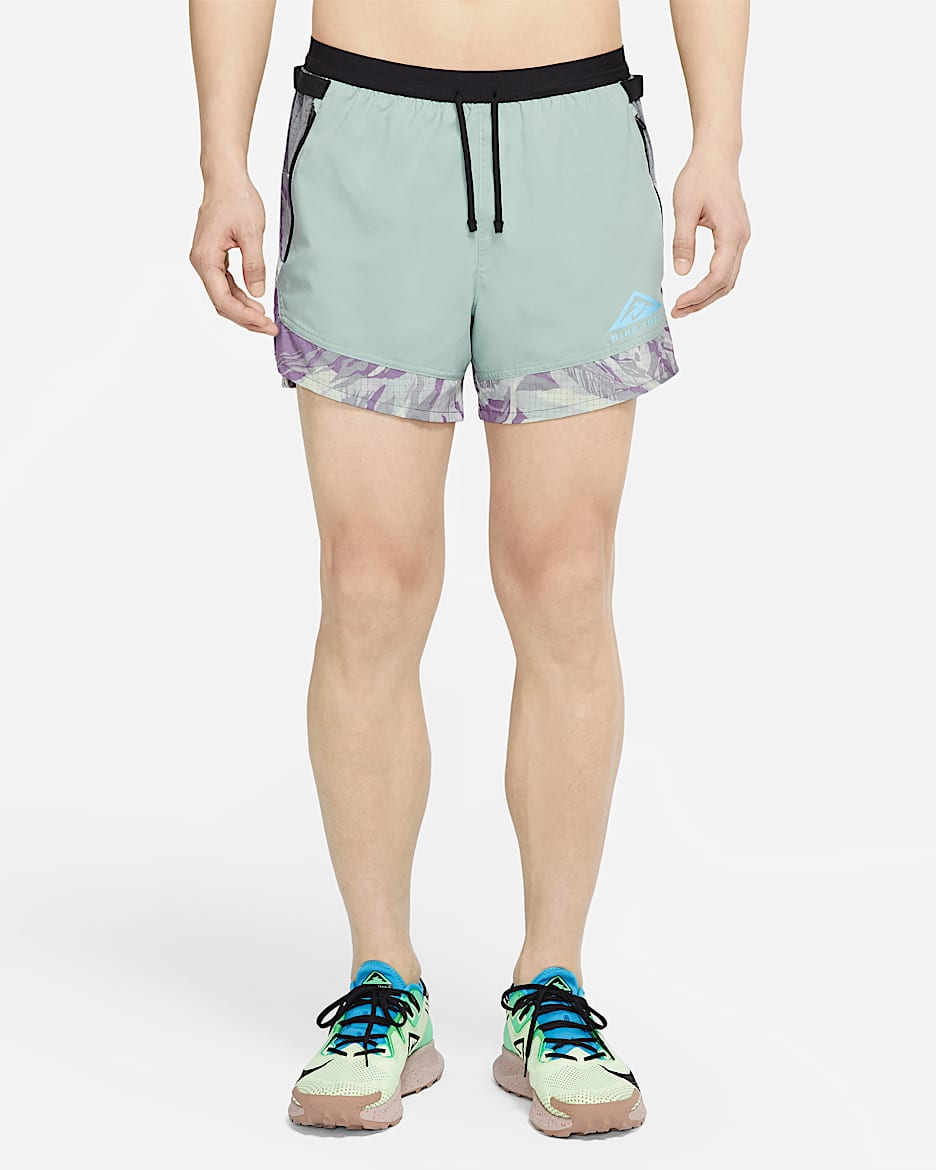 Nike Dri-FIT Stride 5" 男子衬里跑步短裤 - 灰绿/冷灰/激光蓝
