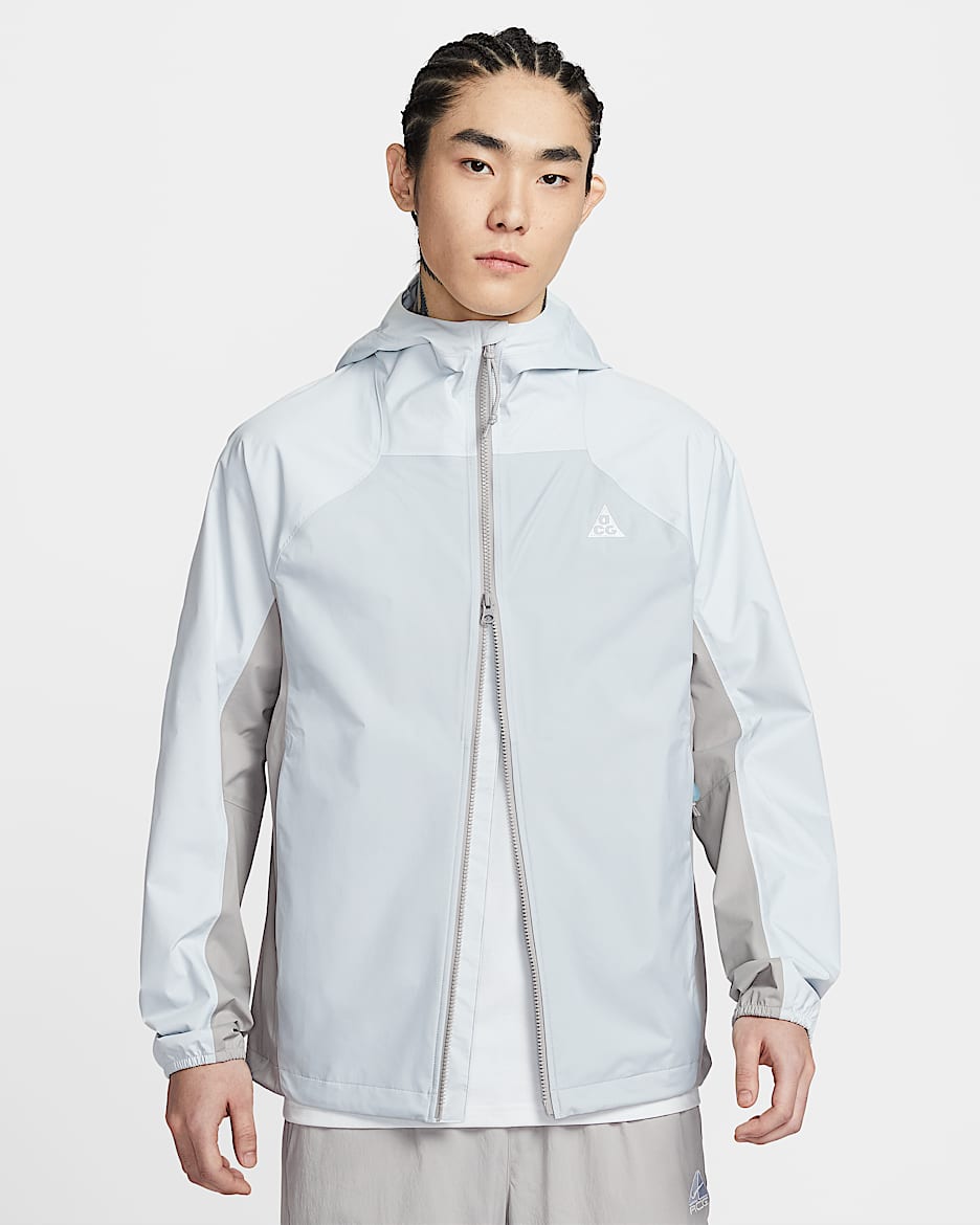 Nike ACG "Phantazma" Storm-FIT ADV 2.5L 男子防风防水夹克硬壳冲锋衣 - 尘光子色/雾灰/大学灰/山峰白