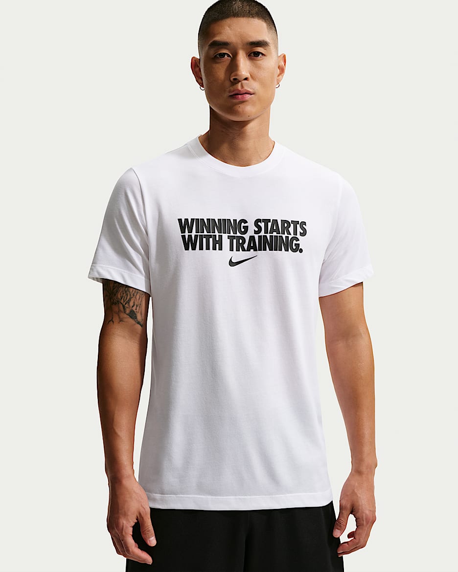 Nike Dri-FIT 男子速干T恤 - 白色/黑