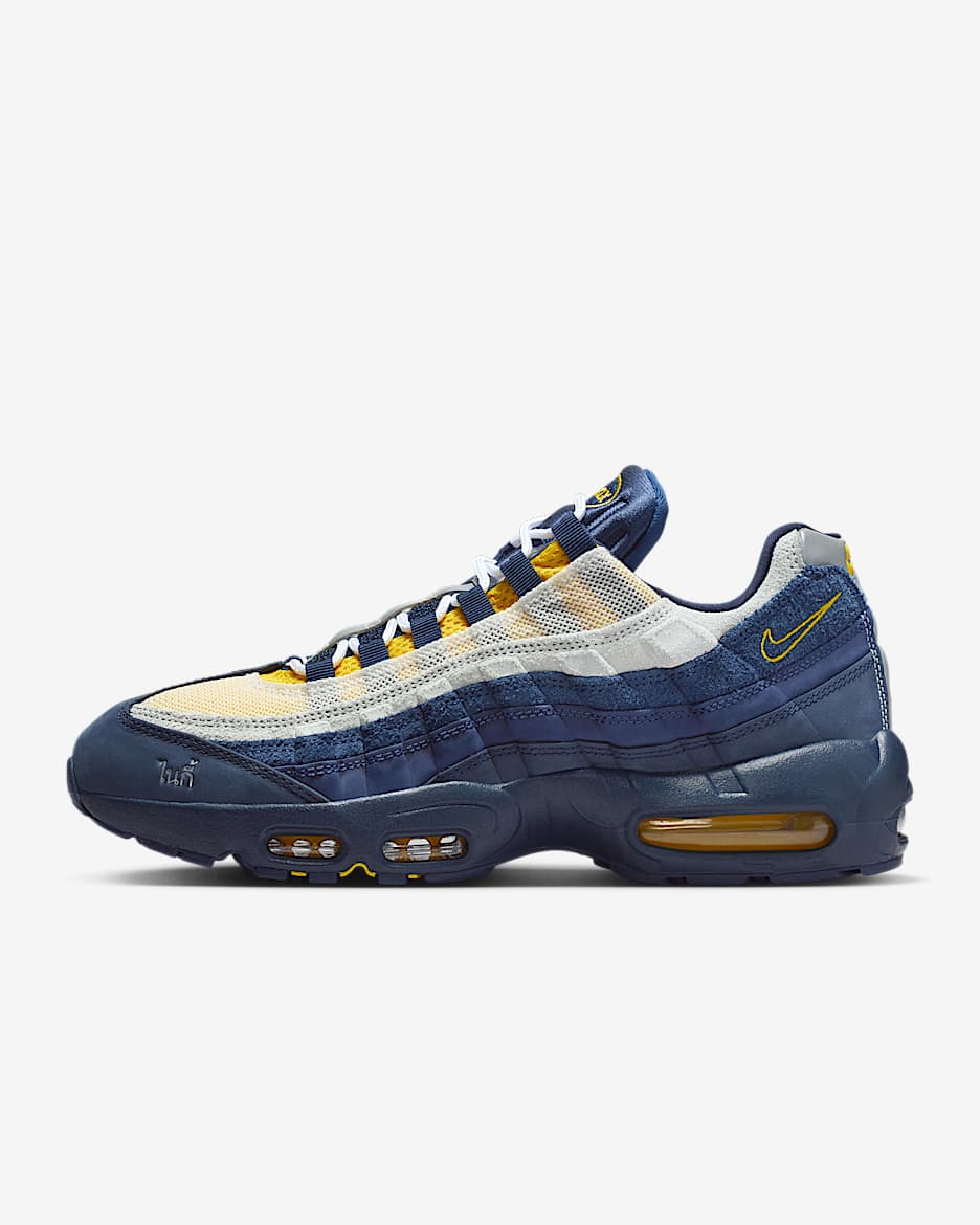 Nike SB Air Max 95 x Eric Koston "Obsidian and Speed Yellow" 男子滑板鞋 - 黑曜石色/深藏青/深海蓝/速度黄