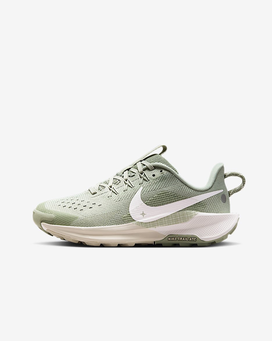 Nike Pegasus Trail 5 耐克小飞马大童户外越野跑步鞋 - 地平线绿/浅骨色/山峰白