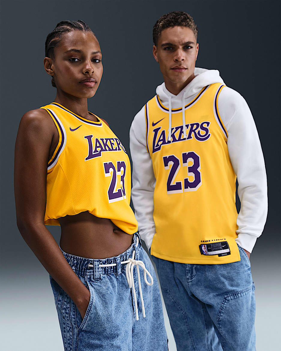 洛杉矶湖人队 Icon Edition Nike Dri-FIT NBA Swingman Jersey 男子透气速干球衣 - 阿马里洛黄