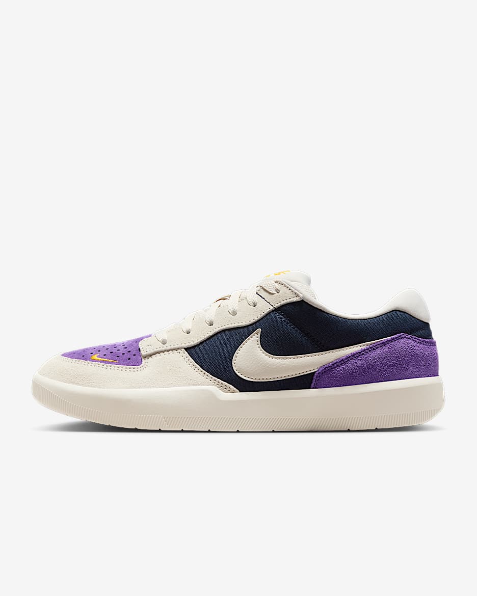 Nike SB Force 58 男/女滑板鞋 - 黑曜石色/野葡萄紫/幻影灰白/浅土褐