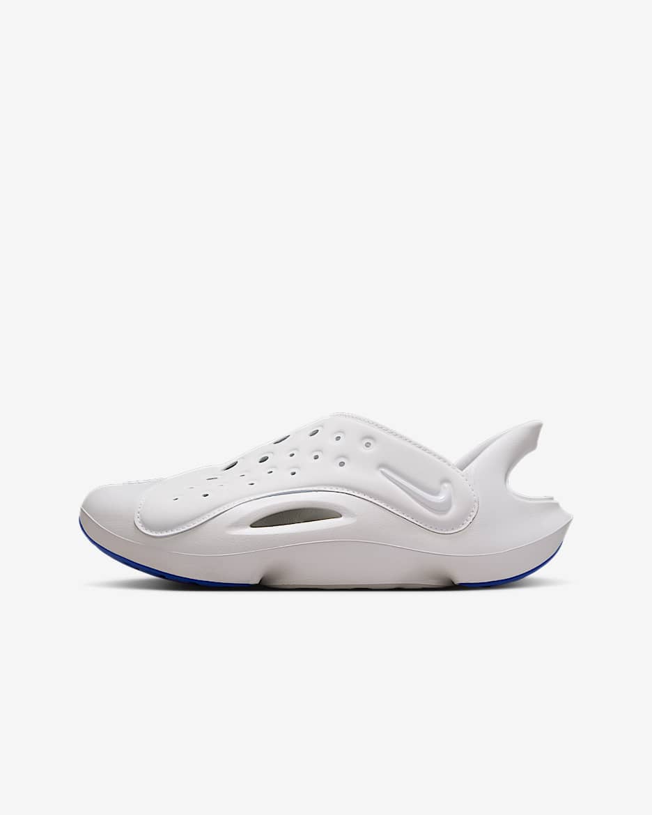 Nike Aqua Swoosh 大童一脚蹬包头溯溪凉鞋 - 苍野灰/皇家蓝/苍野灰