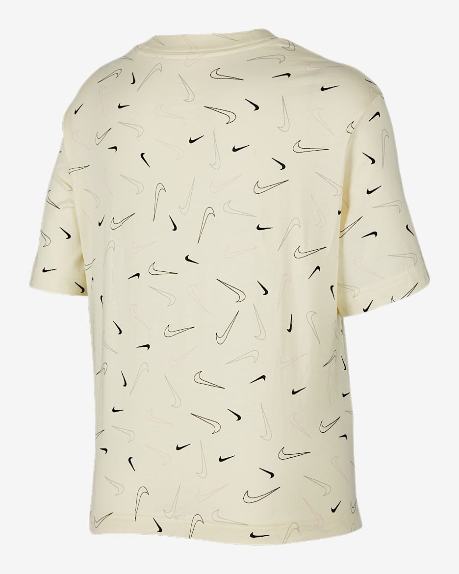 Nike Sportswear 大童(女孩)T恤 - 开司米原色