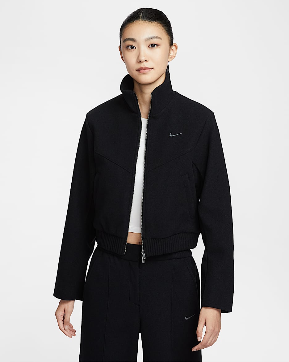 Nike Sportswear Windrunner 女子加绒精裁夹克 - 黑/煤黑