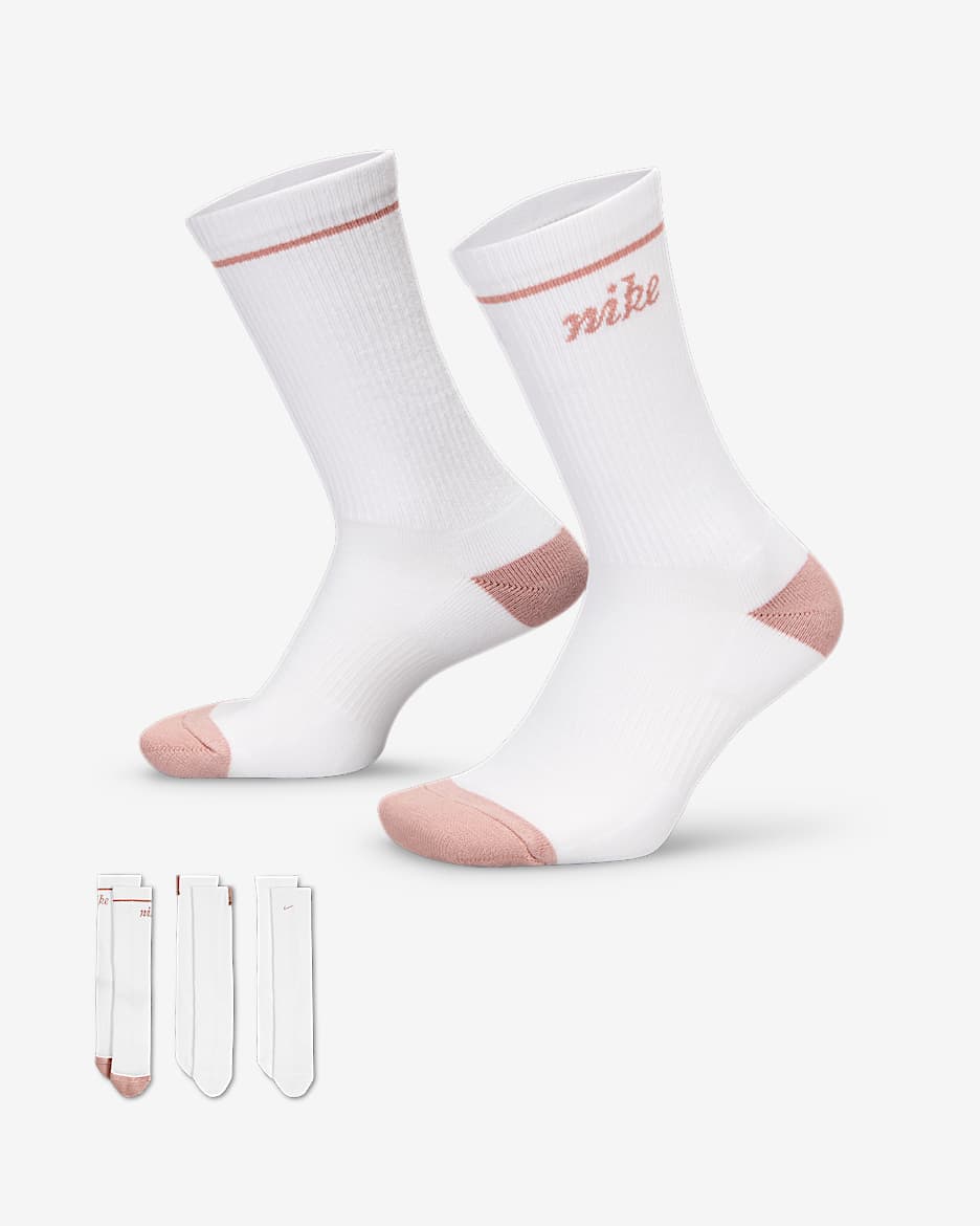 Nike Everyday Plus 舒适速干中筒运动袜（3 双） - 多色