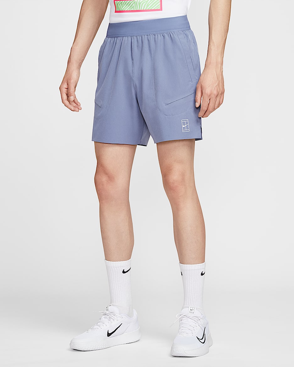 NikeCourt Advantage Dri-FIT 男子速干网球短裤 - 世界靛青/白色