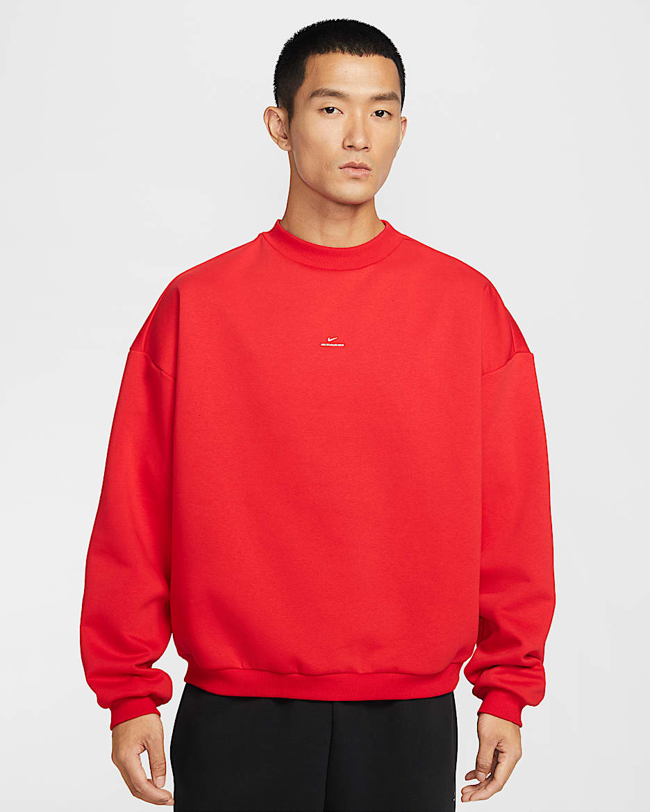 Nike Standard Issue Therma-FIT 耐克篮球小标系列男子加绒篮球圆领上衣 - 大学红/淡象牙白