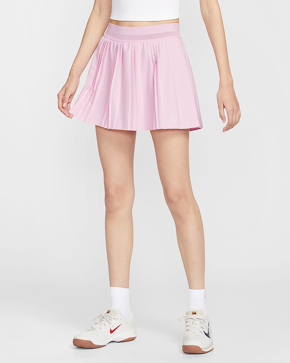 NikeCourt Advantage Dri-FIT 女子速干褶裥网球半身裙 - 泡沫粉/泡沫粉