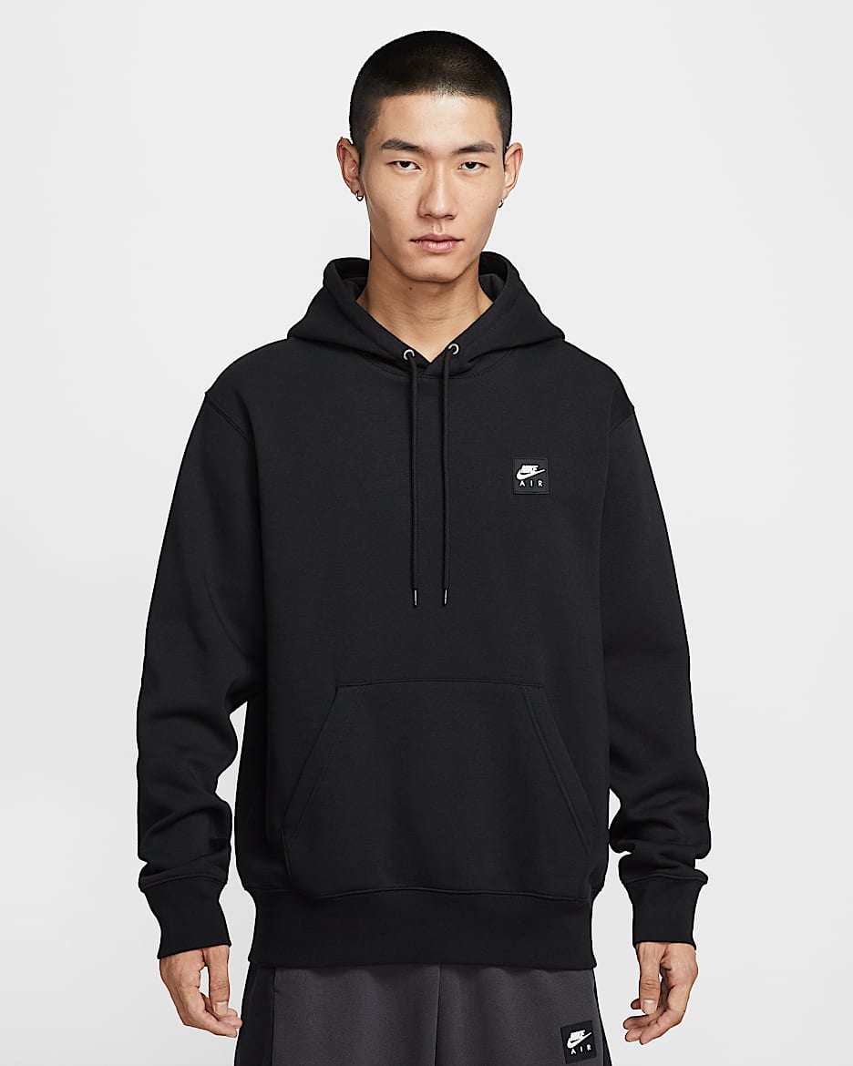 Nike Air 男子加绒套头连帽衫 - 黑
