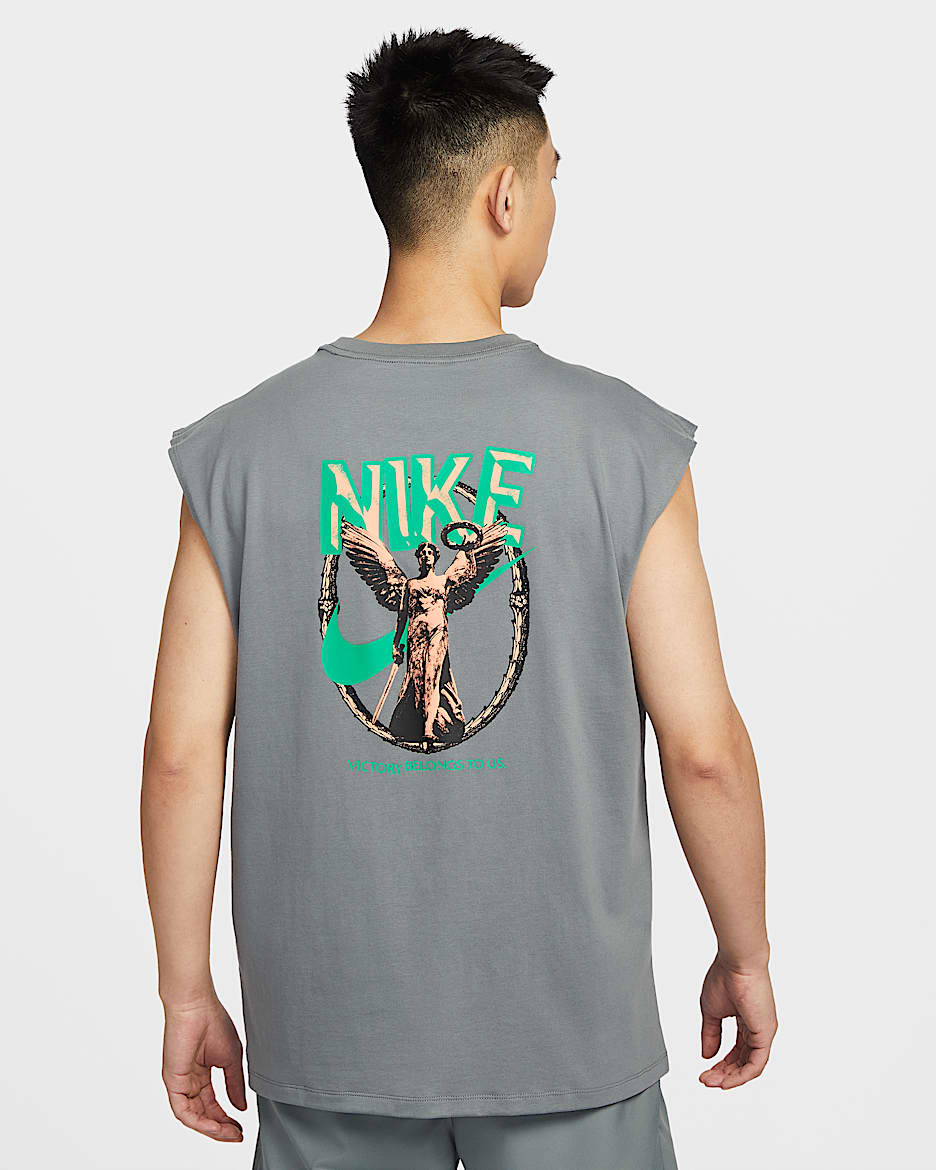 Nike 男子无袖训练T恤 - 烟灰