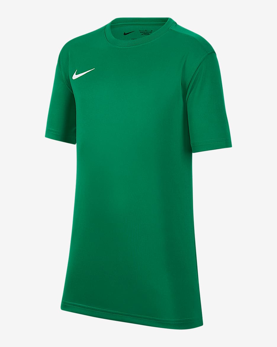 Nike Dri-FIT Park VII 大童速干短袖上衣 - 松绿/白色