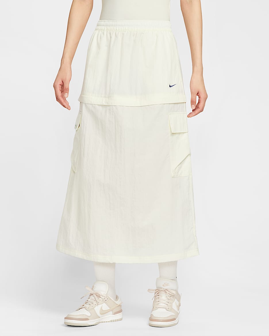 Nike Sportswear 女子拒水梭织工装中长半身裙 - 珍珠灰